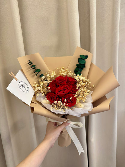 Preserved Red Roses Bouquet