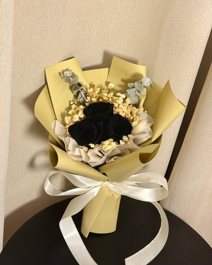Preserved Black Roses Bouquet
