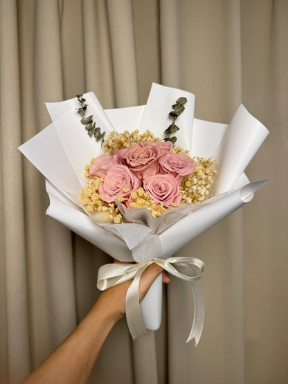 Preserved Nude Pink Roses Bouquet