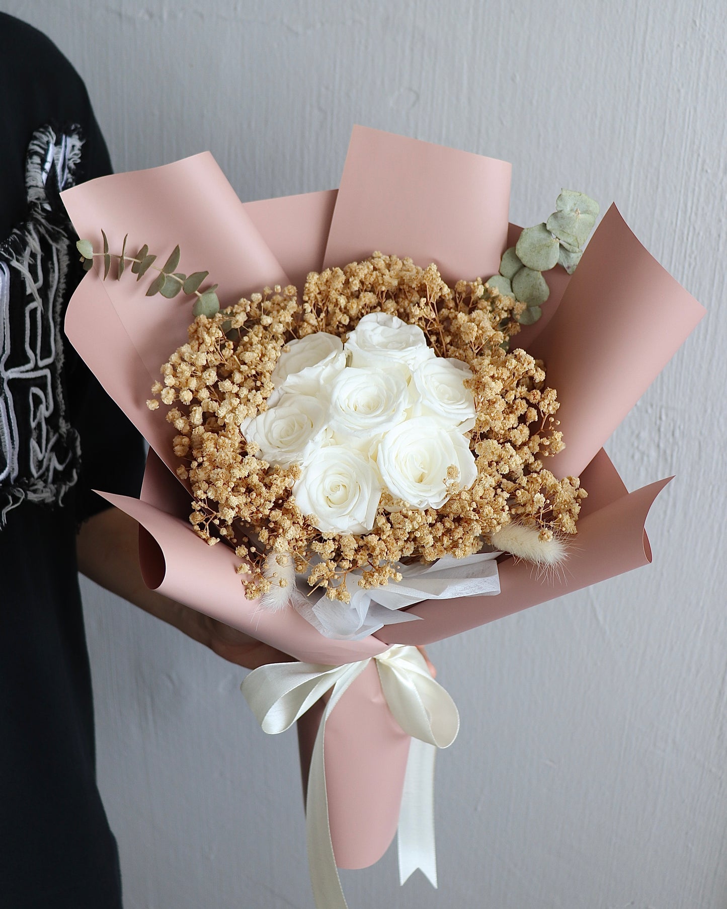 Preserved White Roses Bouquet