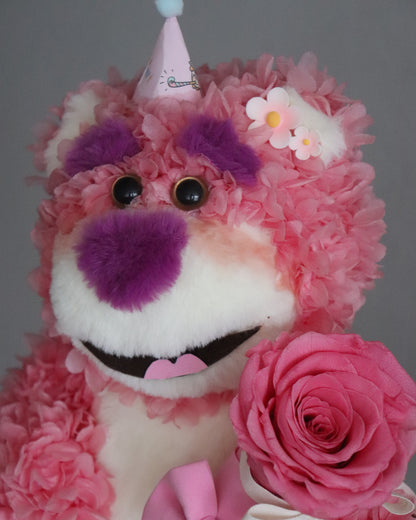LOTSO Strawberry Bear Preserved Flower Figurine Box